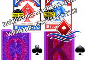 marked playing cards for contact lenses